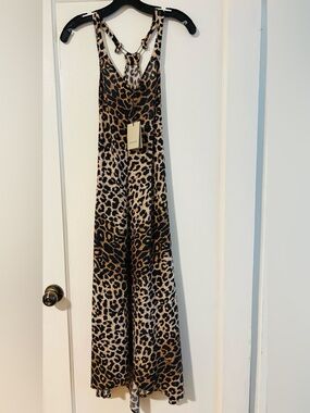 AllSaints Leopard Print  long dress, 100% cotton, US size 0, UK size 4